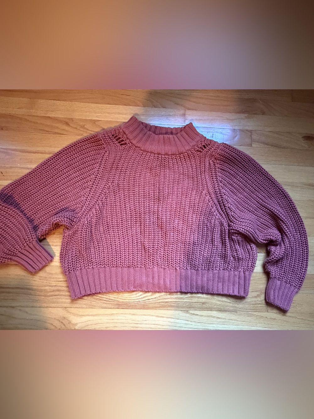dRA Los Angeles Eve Chunky Knit Mock Neck Sweater in the color Rosedust